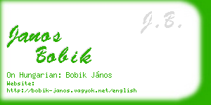 janos bobik business card